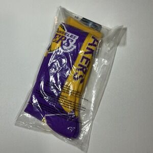 Los Angeles Lakers NBA Purple Yellow‎ Team Logo Crew Socks Large LG New